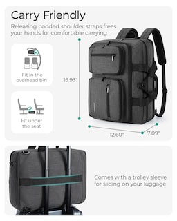 Foto 5 | Foto 5 | Bolsa Para Portátil Bagsmart 3 En 1 Repelente Al Agua 17.3 Pulgadas Para Hombre Negra - Venta Internacional.