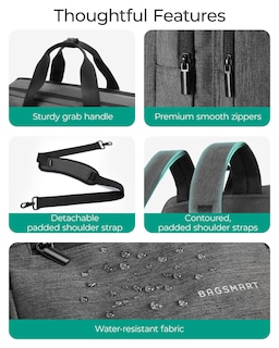 Foto 6 | Foto 6 | Bolsa Para Portátil Bagsmart 3 En 1 Repelente Al Agua 17.3 Pulgadas Para Hombre Negra - Venta Internacional.