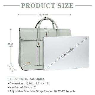 Foto 3 | Foto 3 | Funda Para Portátil Mosiso Para Mujer De Piel Sintética De 13 A 14 Pulgadas  Color Verde - Venta Internacional.