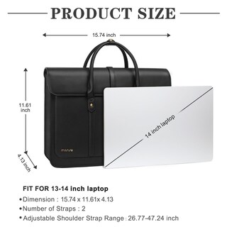 Foto 3 | Foto 3 | Bolsa Para Portátil Mosiso De Piel Sintética De 13 A 14 Pulgadas Para Mujer Color Negro - Venta Internacional.