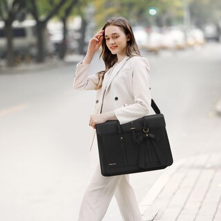 Foto 4 | Foto 4 | Bolsa Para Portátil Mosiso De Piel Sintética De 13 A 14 Pulgadas Para Mujer Color Negro - Venta Internacional.