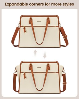 Foto 5 | Foto 5 | Bolsa Para Portátil Lovevook Para Mujer De Lona De 15 6 Pulgadas Con Bolso De Mano Color Beige - Venta Internacional.