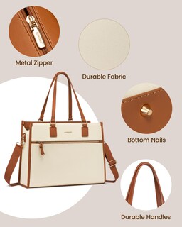 Foto 6 | Foto 6 | Bolsa Para Portátil Lovevook Para Mujer De Lona De 15 6 Pulgadas Con Bolso De Mano Color Beige - Venta Internacional.