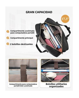 Foto 2 | Foto 2 | Maletin Para Laptop 17 Plugadas Mochila Mujer Elegante Impermeable Acolchada Bandolera Convertible