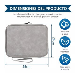 Foto 2 | Foto 2 | Funda Para Tablet Antipolvo Y Resistente Agua 11 Pulgadas Eo Safe Imports Esi-16685 Gris