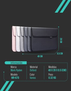 Foto 7 | Foto 7 | Funda para Laptop Mark Ryden Mr67d Gris
