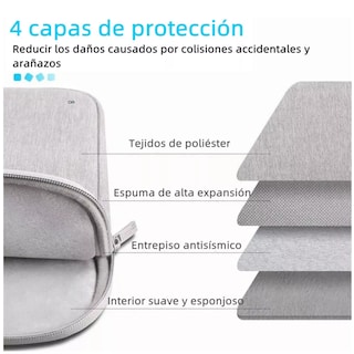 Foto 4 | Foto 4 | Funda Protectora Para Portátil Bolsa Prueba Golpe 15.6’’ Eo Safe Imports Esi-6444-1 Gris
