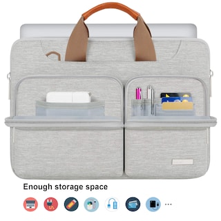 Foto 3 | Foto 3 | Bolso De Hombro Para Portátil Lacdo 360° Con Protección De 14 Pulgadas, Gris - Venta Internacional.