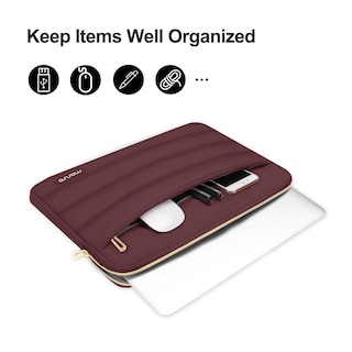 Foto 2 | Foto 2 | Funda Para Portátil Mosiso De 15-15 6 Pulgadas Manga Abullonada Color Rojo Vino - Venta Internacional.