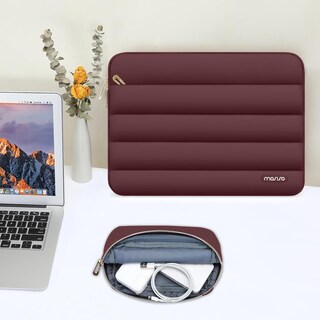 Foto 5 | Foto 5 | Funda Para Portátil Mosiso De 15-15 6 Pulgadas Manga Abullonada Color Rojo Vino - Venta Internacional.