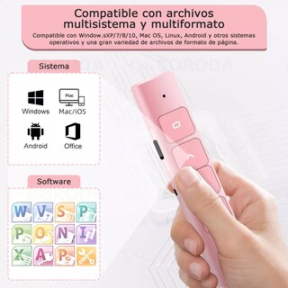 Foto 3 | Foto 3 | Apuntador Presentador Láser Inalámbrico Remoto Usb Recargable Eo Safe Imports Esi-17430 Rosa