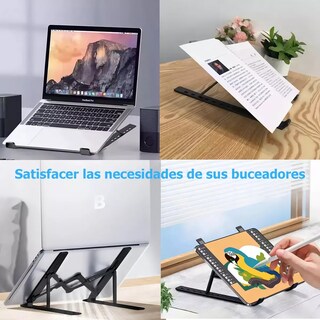 Foto 5 | Foto 5 | Base Soporte Plegable para Laptop Eo Safe Imports ESI-17305 Negro Portátil y Ajustable