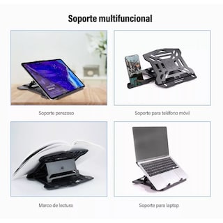 Foto 2 | Foto 2 | Base Soporte para Laptop Teléfono Portátil y Ajustable Eo Safe Imports Negro