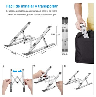 Foto 4 | Foto 4 | Base Xtellar Soporte Laptop Aluminio,plegable,portátil Y Ajustable Color Plateado