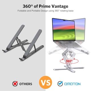 Foto 2 | Foto 2 | Soporte Para Portátil Omoton Con Elevador Giratorio De 360° Para Escritorio, Plateado - Venta Internacional.