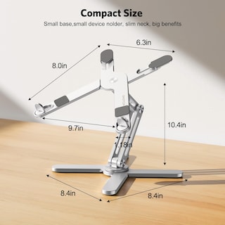 Foto 5 | Foto 5 | Soporte Para Portátil Omoton Con Elevador Giratorio De 360° Para Escritorio, Plateado - Venta Internacional.