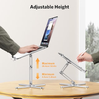 Foto 7 | Foto 7 | Soporte Para Portátil Omoton Con Elevador Giratorio De 360° Para Escritorio, Plateado - Venta Internacional.