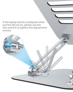 Foto 4 | Foto 4 | Soporte Para Portátil Omoton Ergonómico De Metal Ajustable Plateado - Venta Internacional.
