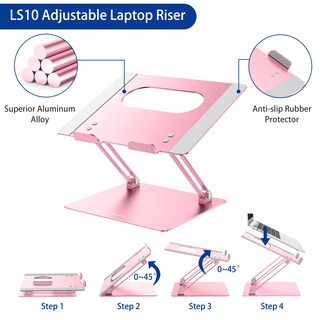 Foto 6 | Foto 6 | Soporte Ergonómico Para Portátil Besign Ls10 De Aluminio Para 10-14 Pulgadas Color Rosa - Venta Internacional.