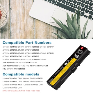 Foto 5 | Foto 5 | Batería De Ordenador Portátil Tree.nb Para Lenovo Thinkpad T420 T520 T430 T430i T530 T530i W530 L530 L430 - Venta Internacional.