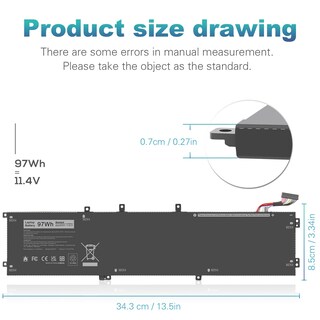 Foto 3 | Foto 3 | Batería Fancy Buying De 6 Gtpy 97 Wh 11 4 V Para Dell Xps 15 9560 9570 - Venta Internacional.