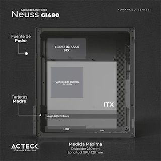 Foto 3 | Foto 3 | Gabinete Acteck Neuss Gi480 Micro ATX Fuente 450 W Micro Torre Ac-935142 Negro