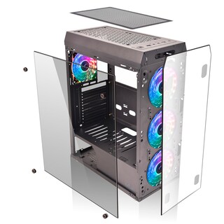 Foto 2 | Foto 2 | Gabinete Gamer Yeyian YCH-MTA7-01BK color Negro Cristal Templado Krypton Argb-atx