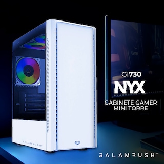 Foto 4 | Foto 4 | Gabinete Gamer BALAM RUSH NYX GI730 Micro ATX Mini Torre 3 Fan Cristal Templado RGB Blanco BR-936101