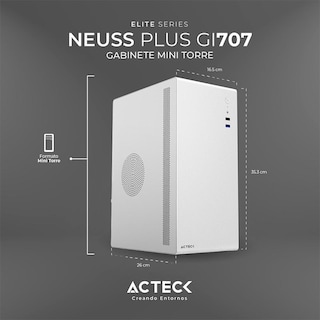 Foto 3 | Foto 3 | Gabinete ACTECK NEUSS PLUS GI707 Micro ATX Mini Torre Fuente 450w Blanco AC-936026