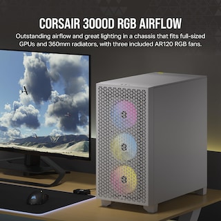 Foto 2 | Foto 2 | Funda Para Pc Corsair 3000d Rgb Airflow Mid-tower Con 3 Ventiladores Ar120 - Venta Internacional.