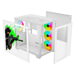 Foto 5 | Foto 5 | Gabinete Gamer Xtreme Pc Gaming Counter Strike Edition Media Torre Atx 4 Fan Cristal Templado Rgb Blanco