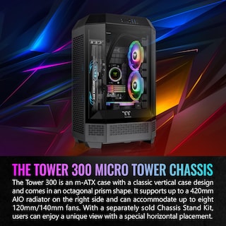 Foto 2 | Foto 2 | Micro-atx Negro Case Thermaltake Tower 300 Con Ventilador De 2 X 140 Mm - Venta Internacional.