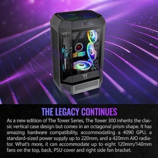 Foto 3 | Foto 3 | Micro-atx Negro Case Thermaltake Tower 300 Con Ventilador De 2 X 140 Mm - Venta Internacional.