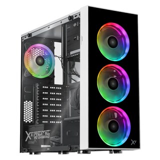 Foto 1 | Foto 1 | Gabinete Gamer Xtreme Pc Gaming Dragonfly Media Torre Atx 600w 4 Fan Cristal Templado Rgb Blanco