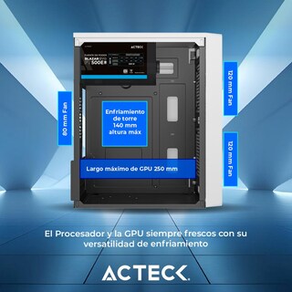 Foto 3 | Foto 3 | Gabinete Acteck Kioto Gc220 Micro Atx Mini Torre Fuente 500w Acrilico Blanco Ac-939522