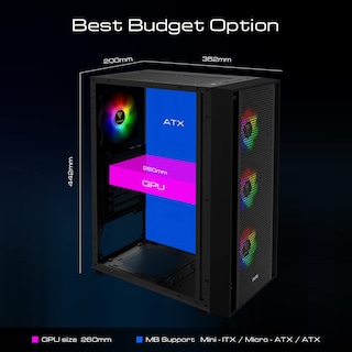 Foto 6 | Foto 6 | Funda De Ordenador Para Videojuegos Atx Mid Tower Gamdias Con Vidrio Templado - Venta Internacional.