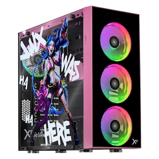 Foto 1 | Foto 1 | Gabinete Xtreme Pc Gaming Lol Jinx Edition Media Torre 4 Fan Rgb Rosa Cxtjilhpk