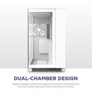 Foto 4 | Foto 4 | Funda Para Videojuegos Para Pc Nzxt H9 Flow, Doble Cámara, Atx Mid-tower, Blanca - Venta Internacional.