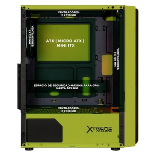 Foto 3 | Foto 3 | Gabinete Xtreme Pc Gaming Kronos Media Torre 4 Fan Argb Verde Neon Cxtgsxng