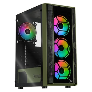 Foto 1 | Foto 1 | Gabinete Gamer Xtreme Pc Gaming Kronos Media Torre Atx 4 Fan Argb Cristal Templado Verde Militar