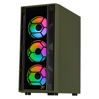 Foto 2 | Foto 2 | Gabinete Gamer Xtreme Pc Gaming Kronos Media Torre Atx 4 Fan Argb Cristal Templado Verde Militar
