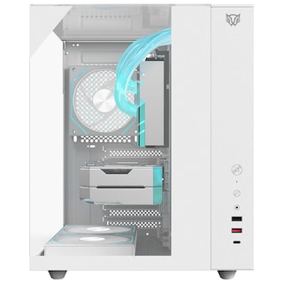 Foto 5 | Foto 5 | Gabinete Gamer Balam Rush Tank Majestic 6600 Atx Media Torre 5 Fan Panel Cristal Templado Usb-c Argb Blanco Br-941532