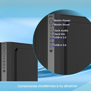 Foto 4 | Foto 4 | Gabinete Acteck Zenith Gi656 Micro Atx Mini Torre Fuente 500w Panel Metalico Usb 3.0 Negro Ac-939263