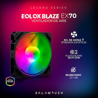 Foto 3 | Foto 3 | Ventilador Gamer Balam Rush Eolox Blaze Ex70 120mm Rgb 1200rpm Br-938044 Color Negro