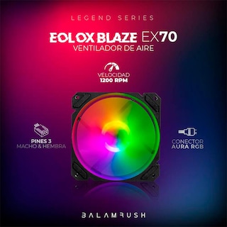 Foto 4 | Foto 4 | Ventilador Gamer Balam Rush Eolox Blaze Ex70 120mm Rgb 1200rpm Br-938044 Color Negro
