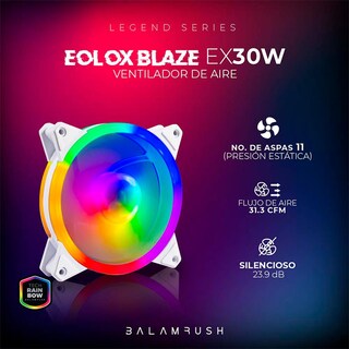 Foto 3 | Foto 3 | Ventilador Gamer Balam Rush Eolox Blaze Ex30w 120mm Led 1200rpm Br-938099 Color Blanco