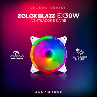 Foto 4 | Foto 4 | Ventilador Gamer Balam Rush Eolox Blaze Ex30w 120mm Led 1200rpm Br-938099 Color Blanco