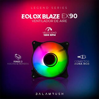 Foto 4 | Foto 4 | Ventilador Gamer Balam Rush Eolox Blaze Ex90 120mm Rgb 1200rpm Br-938020 Color Negro