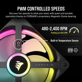 Foto 5 | Foto 5 | Ventilador Corsair Icue Link Qx120 Rgb Con Cúpula Magnética De 120 Mm, Color Negro - Venta Internacional.