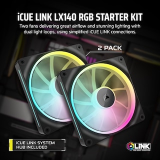 Foto 2 | Foto 2 | Ventilador Corsair Icue Link Lx140 Rgb 140 Mm Pwm, Paquete Doble, Negro - Venta Internacional.